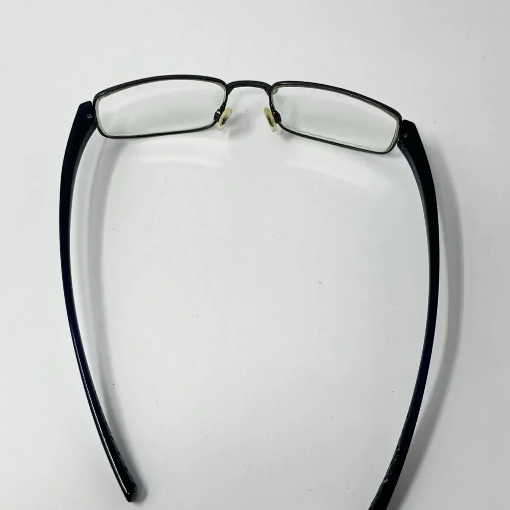 Nike 8079 410 Gunmetal Blue Rectangular Eyeglass Frames 52-17-145